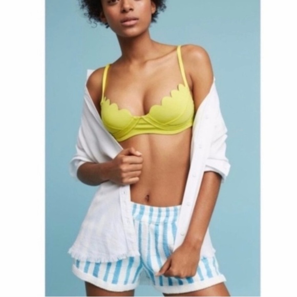 Anthropologie Lilka Blue & White Palestripe Shorts - Picture 2 of 7